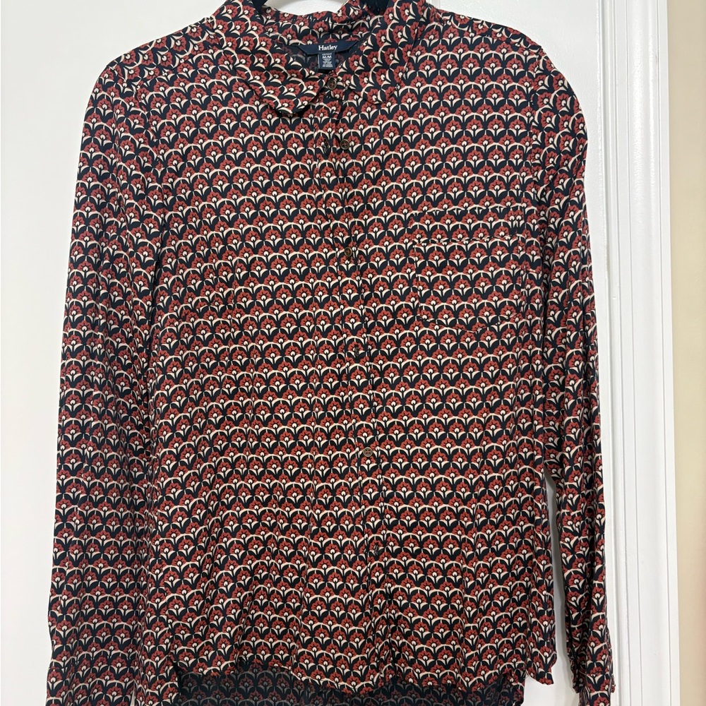 Hatley Red and Black Floral Blouse